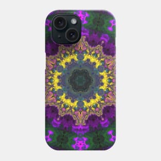 Psychedelic Kaleidoscope Yellow Purple and Green Phone Case