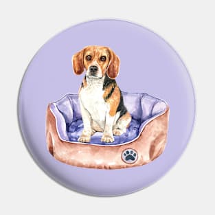 Beagle on his Bed Pin