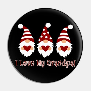 I Love My Grandpa with Love Gnomes Pin