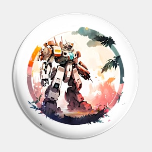 Mecha Robot in Watercolor Pin