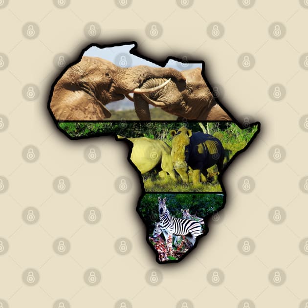 African Wildlife Continent Collage by PathblazerStudios