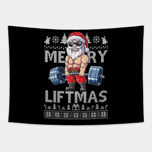 Merry Liftmas Christmas Xmas Fitmas Fitness Santa Holiday Gift, funny Gym Xmas Tapestry