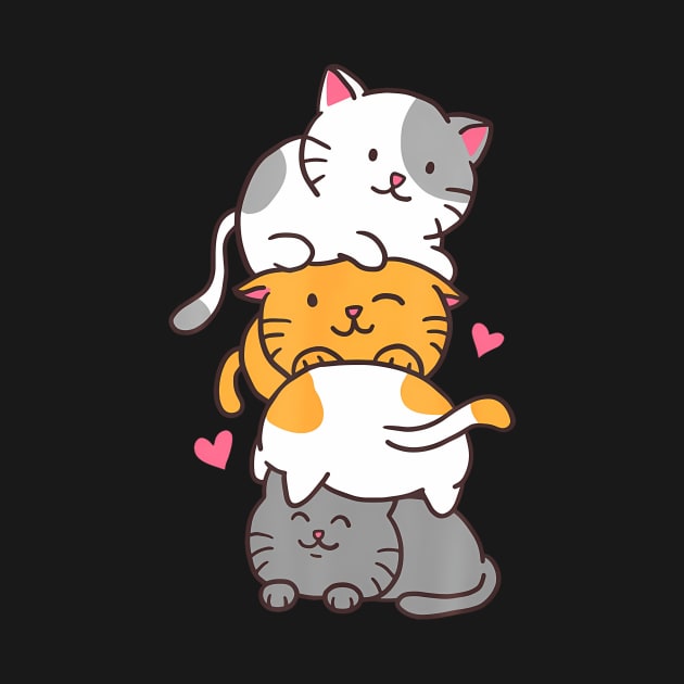 Cat Cats Cute Kitty Pile Anime Kawaii Neko by vulanstore