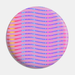 Wavy Lines Rainbow on Soft Purple Pin