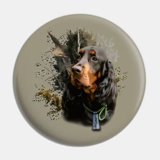 Gordon Setter with Woodcock Pin