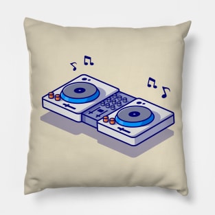 Turntable With Vinyl Cartoon Pillow