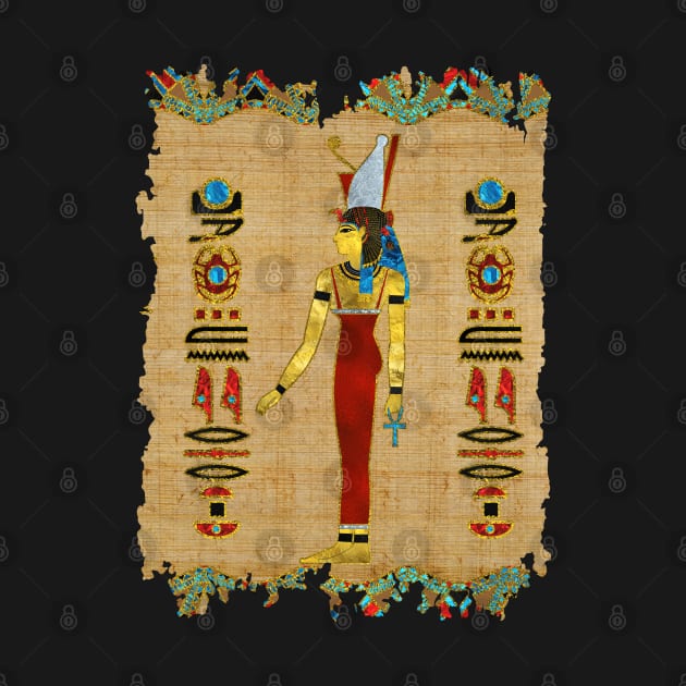 Egyptian Mut Ornament on papyrus by Nartissima