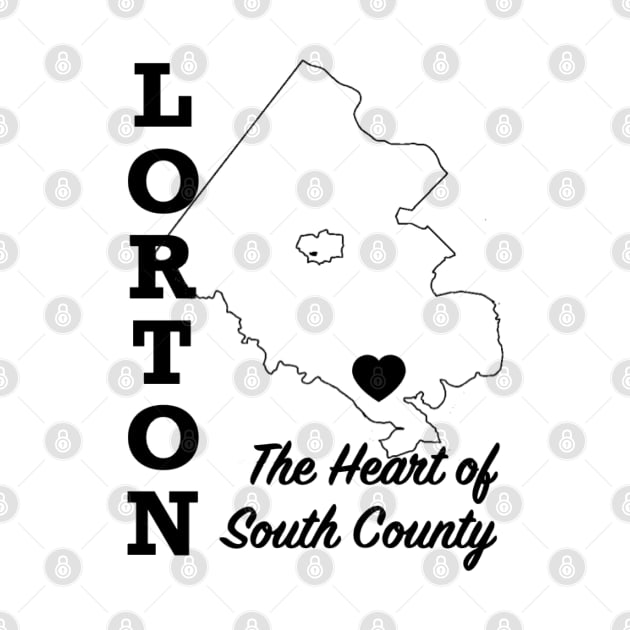 Lorton, Heart on the Map - Black by Swift Art