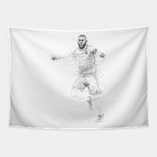 Karim Benzema Scribble Tapestry