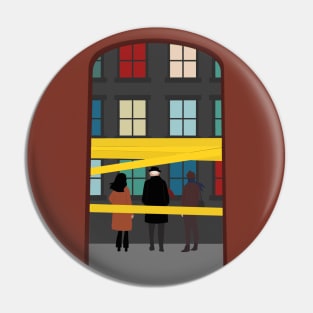 Only Murders In The Building Season 1 Fan Art, Caution Tape & Colored Windows Pin