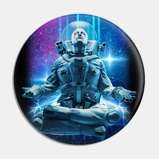 Meditating Astronaut Pin by FAKE NEWZ DESIGNS