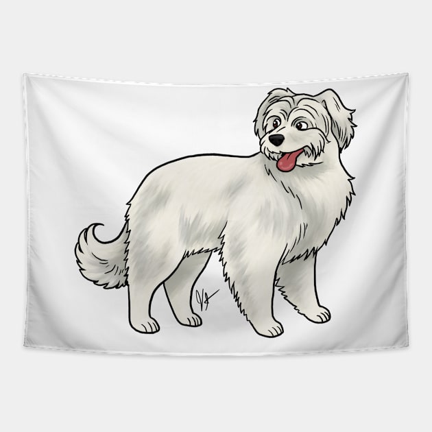 Dog - Pyrenean Shepherd - White Tapestry by Jen's Dogs Custom Gifts and Designs