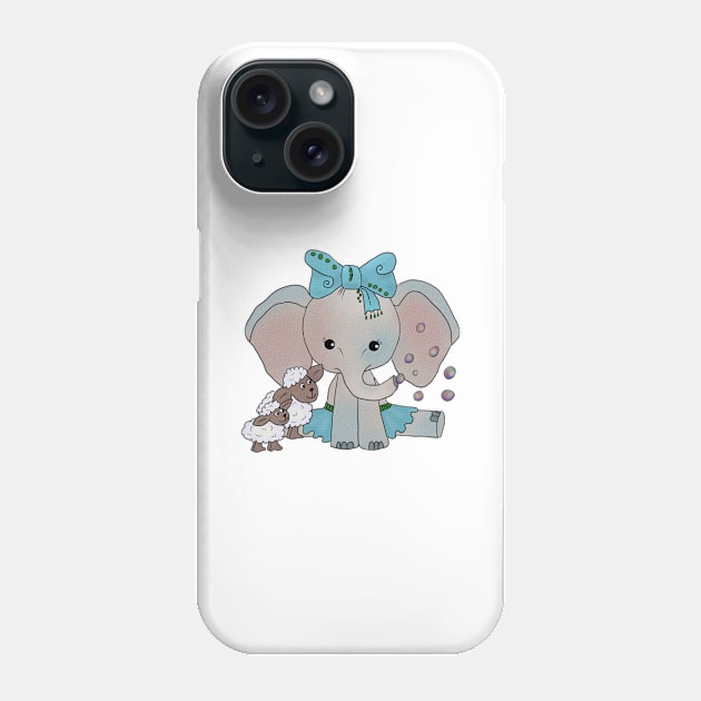Elefant und Schafe Phone Case by Blumchen