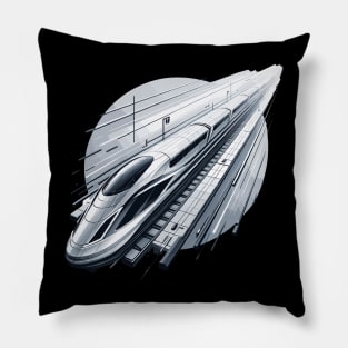 Futuristic Velocity: Hyperloop Train Pillow