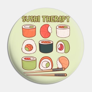 Kawaii Sushi Therapy | Cute Grid of Sushi Rolls Pin