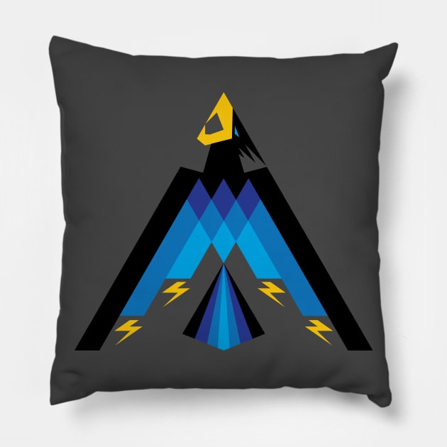 Triangular Thunderbird Pillow by stevenselbyart