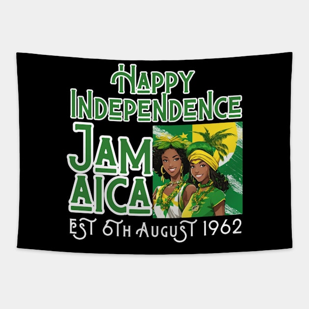 Happy Independence Jamaica Est 6th August 1962, Jamaican Tapestry by click2print