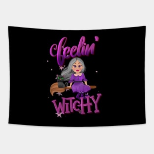 Feeling witchy halloween design Tapestry