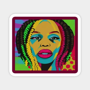 Bold Pop Art-African American Woman With Locs Magnet