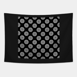 White Concentric Circles Tapestry