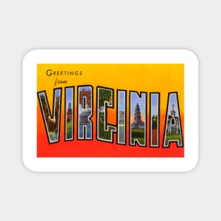 Greetings from Virginia - Vintage Large Letter Postcard Magnet