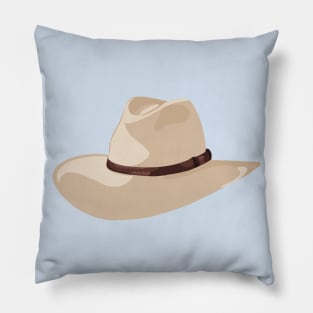 Beige horse hat with brown leather belt Pillow