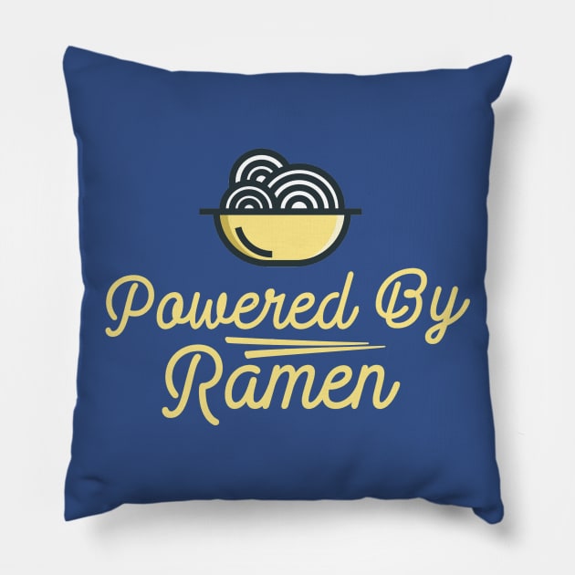 Powered By Ramen Noodles Pillow by ballhard