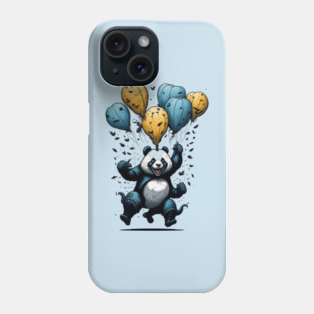 happy panda with baloons Phone Case by samsamteez