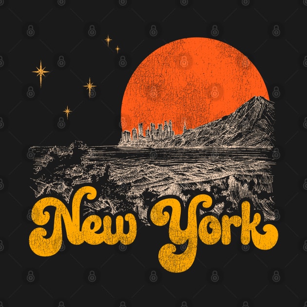 Vintage State of New York Mid Century Distressed Aesthetic by darklordpug