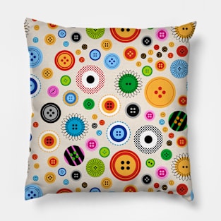 Buttons! pattern Pillow