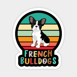 Vintage Retro French Bulldogs Magnet