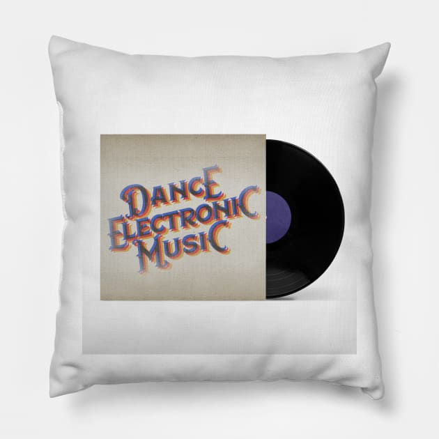 VINTAGE VINYL EDM Pillow by elSALMA