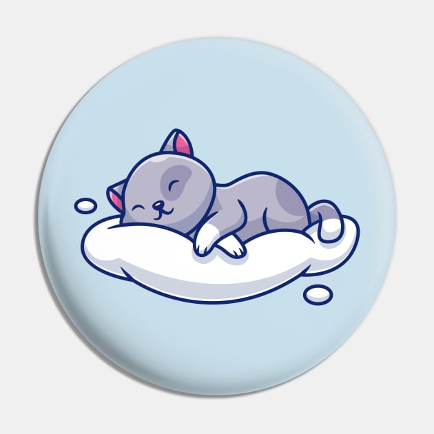 Cute Cat Sleeping On The Cloud Pin by Catalyst Labs