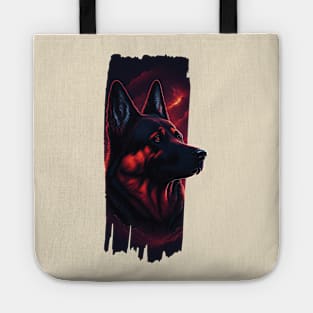 a german shepherd profile in the sky Tote