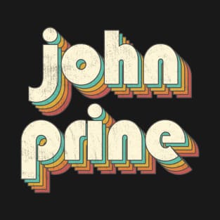 Retro Vintage Rainbow John Letters Distressed Style T-Shirt