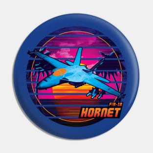 Neon Retro F/A-18 Hornet Pin