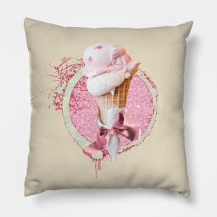 Strawberry Ice Cream Cone Pillow