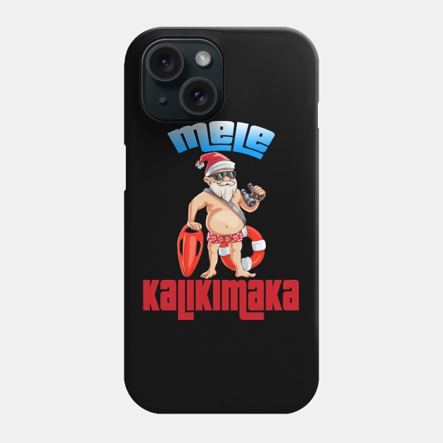 Mele Kalikimaka Christmas Santa Shaka Hawaii Phone Case by intelus