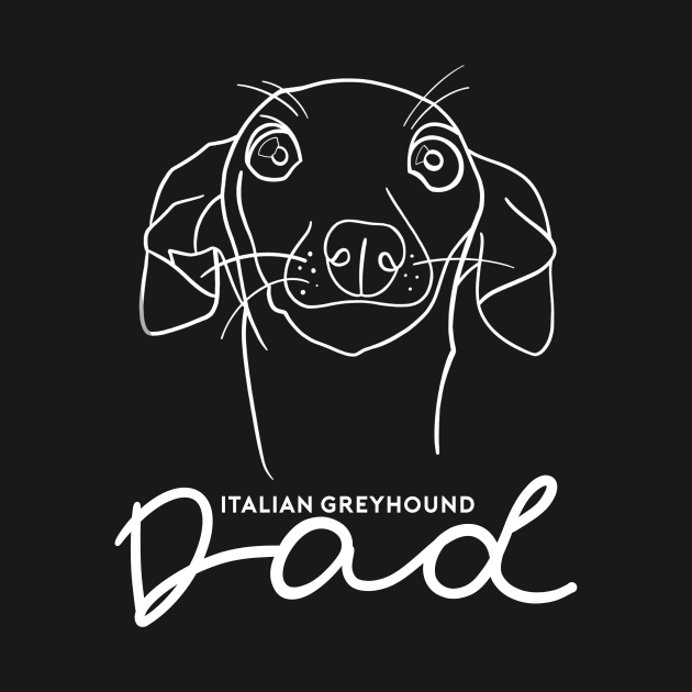 Italian Greyhound dad; with cute cartoon IGGY line art. by This Iggy Life