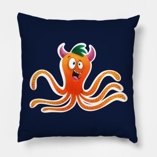 Funny monster sticker Pillow