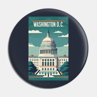 A Vintage Travel Art of Washington DC - US Pin