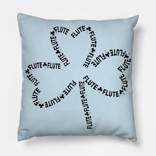 Flute Text Shamrock Pillow by Barthol Graphics