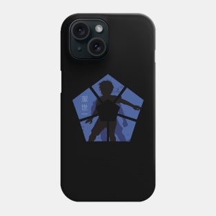 Blue lock anime characters silhouette in blue lock logo shape Phone Case