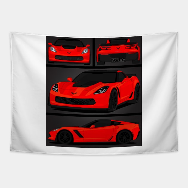 Z06 RED Tapestry by VENZ0LIC