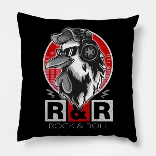 DJ Rooster Rock and Roll Music Pillow