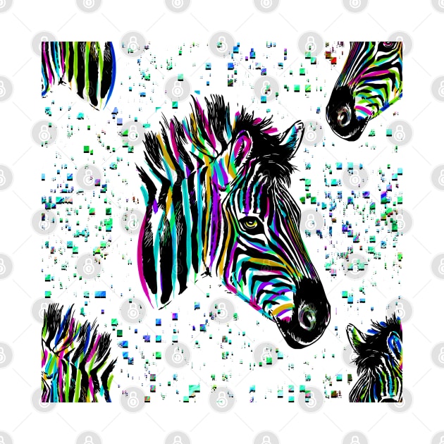 Zebra - Cute zebra - Cool zebra - Colorful zebra drawing by BabyYodaSticker