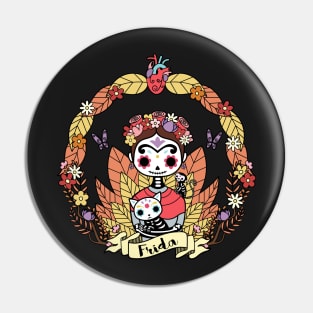 Cute Frida sugar skull Pin