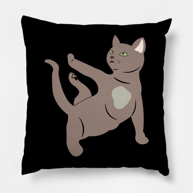 Cat Kitten Yoga Funny Pillow by charlescheshire