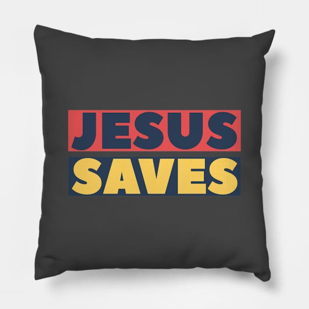 Jesus Saves - Christian Pillow by ChristianShirtsStudios