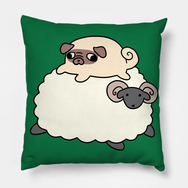 Ram and Little Pug Pillow by saradaboru